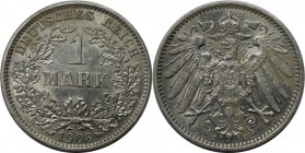 Deutsche Münzen und Medaillen ab 1871, REICHSKLEINMÜNZEN. 1 Mark 1908 E. Silber. Jaeger 17. Vorzüglich