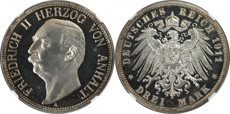 Deutsche Münzen und Medaillen ab 1871, REICHSSILBERMÜNZEN, Anhalt. Friedrich II....