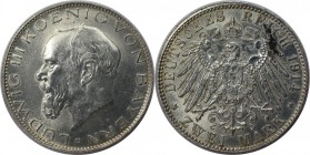 Deutsche Münzen und Medaillen ab 1871, REICHSSILBERMÜNZEN, Bayern. Ludwig III. (1913-1918). 2 Mark 1914 D. Silber. Jaeger 51. Stempelglanz. Flecken