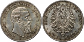 Deutsche Münzen und Medaillen ab 1871, REICHSSILBERMÜNZEN, Preußen. Friedrich III. (1888-1888). 2 Mark 1888 A. Silber. Silber. KM 510, Jaeger 98, AKS ...