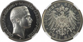 Deutsche Münzen und Medaillen ab 1871, REICHSSILBERMÜNZEN, Sachsen-Coburg-Gotha. Carl Eduard (1900-1918). 2 Mark 1905 A, Berlin, zur Volljährigkeit. S...