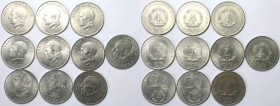 Deutsche Münzen und Medaillen ab 1945, Lots und Sammlungen. DDR. 20 Mark x 10 Stück. Set 1971-1973. Vorzüglich - Stempelglanz und Stempelglanz