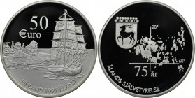 Europäische Münzen und Medaillen, Finnland / Finland. Aland. 75 Jahre Autonomie. Medaille "50 Euro" 1997. 27,35 g. 0.925 Silber. Polierte Platte