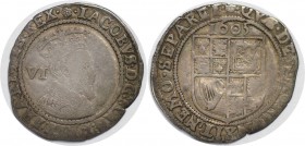 Europäische Münzen und Medaillen, Großbritannien / Vereinigtes Königreich / UK / United Kingdom. James I. Sixpence (6 Pence) 1605. Silber. KM 25, Spin...