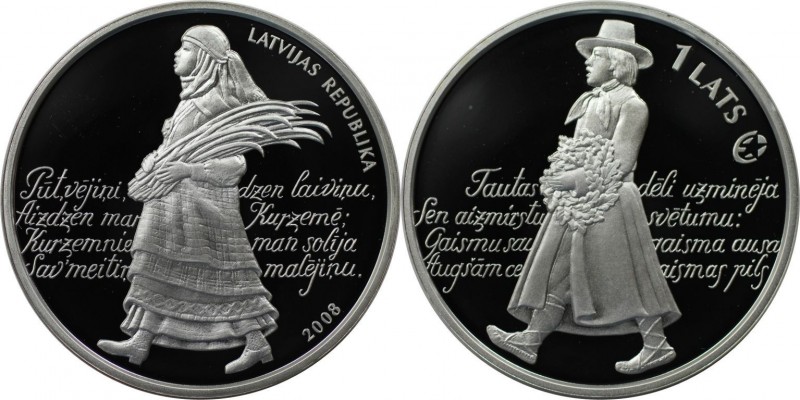 Europäische Münzen und Medaillen, Lettland / Latvia. Liederfestival. 1 Lats 2008...