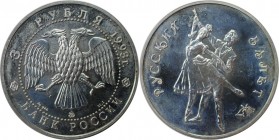 Russische Münzen und Medaillen, UdSSR und Russland. Ballett. 3 Rubel 1993. 34.56 g. 0.900 Silber. 1 OZ. KM Y# 323, Schön 309. Stempelglanz