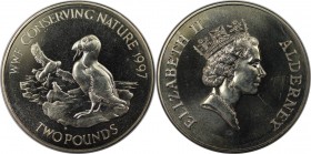 Weltmünzen und Medaillen, Alderney. World Wildlife Fund. 2 Pounds 1997. Kupfer-Nickel. KM 16. Stempelglanz