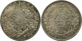 Weltmünzen und Medaillen, Ägypten / Egypt. Mehmed V. 10 Qirsh 1911 (AH 1327/3H). Silber. KM 309. Vorzüglich