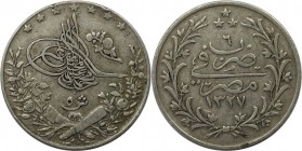 Weltmünzen und Medaillen, Ägypten / Egypt. Mehmed V. 5 Qirsh 1913 (AH 1327/6H). Silber. KM 308. Sehr schön-vorzüglich