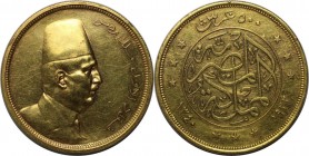 Weltmünzen und Medaillen, Ägypten / Egypt. Fuad I. (1917-1936). 500 Piaster 1922 (AH 1340). Gold. 37,19 g. Fb. 26. Nur 1.800 Exemplare geprägt. Vorzüg...