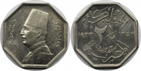 Weltmünzen und Medaillen, Ägypten / Egypt. Fuad I. 2 1/2 Milliemes 1933 (AH 1352). Kupfer-Nickel. KM 356. Stempelglanz