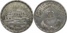 Weltmünzen und Medaillen, Ägypten / Egypt. 3. Jahr der Nationalversammlung. 25 Piastres 1960 (AH 1380). Silber. KM 400. Vorzüglich