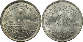 Weltmünzen und Medaillen, Ägypten / Egypt. Wiedereröffnung des Suez-Kanals. 1 Pound 1976. 15,0 g. 0.720 Silber. 0.35 OZ. KM 454. Stempelglanz