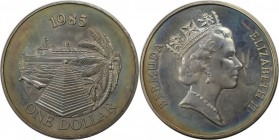 Weltmünzen und Medaillen, Bermuda. Kreuzfahrtschiff Tourismus. 1 Dollar 1985. Kupfer-Nickel. KM 43. Stempelglanz