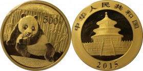 Weltmünzen und Medaillen, China. Panda. 500 Yuan 2015. 0.999 Gold. 1 OZ. Stempelglanz. Versiegelt