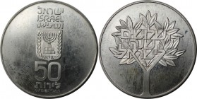 Weltmünzen und Medaillen, Israel. 30. Jahrestag - Olivenbaum. 50 Lirot 1978. 20,0 g. 0.500 Silber. 0.32 OZ. KM 92.1. Stempelglanz