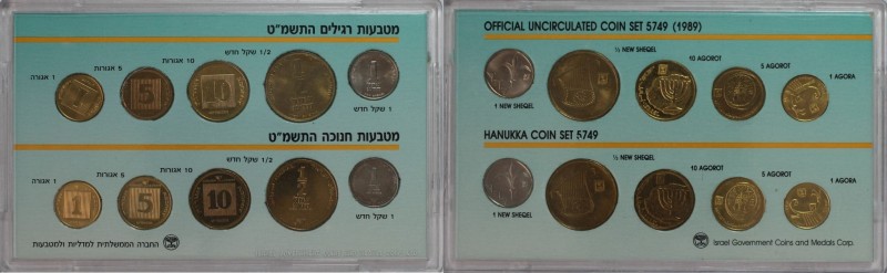 Weltmünzen und Medaillen, Israel, Lots und Sammlungen. Set 1989. KM MS59. Stempe...