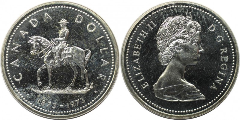 Weltmünzen und Medaillen, Kanada / Canada. "Mounty". 1 Dollar 1973. 23,33 g. 0.5...