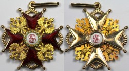 Orden und Medaillen, Russland / Russia, Russland bis 1918. Orden der St. Stanislaus II. Klasse (Kommandantenkreuz), 52x52mm, punziert °56° und AK (Kei...