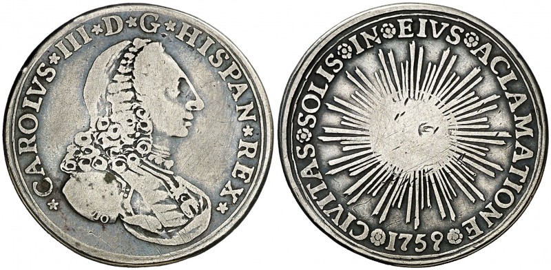 1759. Carlos III. Écija. Medalla de Proclamación. (Ha. 13) (MHE. 263, mismo ejem...