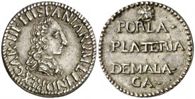 1759. Carlos III. Málaga. El Gremio de los Plateros. Medalla de Proclamación. (Ha. 28) (MHE. 278, mismo ejemplar) (RAH. 243-246) (Ruiz trapero 66) (V....
