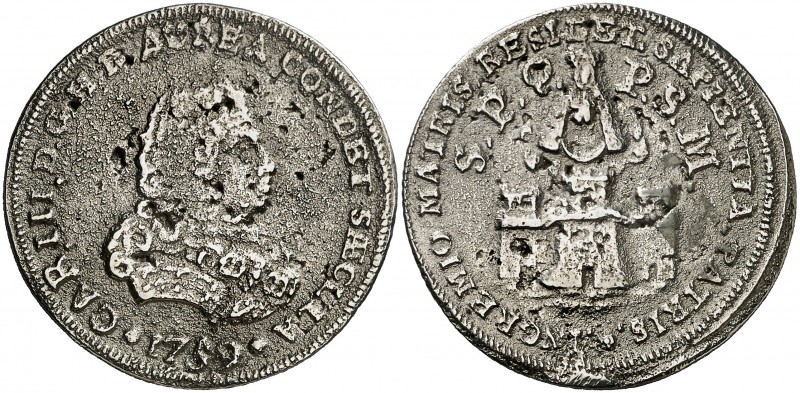 1759. Carlos III. Puerto de Santa María. Medalla de Proclamación. (Ha. 35) (MHE....