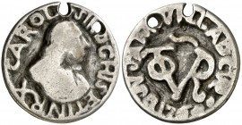 1760. Carlos III. Cumaná. Medalla de Proclamación. (MHE. 297, mismo ejemplar). Falta en todos los catálogos de referencia. 3,60 g. Ø21 mm. Plata fundi...