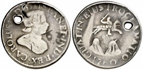 1760. Carlos III. Guatemala. Medalla de Proclamación. (Betts 461) (Ha. 63) (MHE. 300, mismo ejemplar) (Medina 70) (V.Q. 13039). 3,01 g. Ø20 mm. Plata....