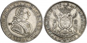1760. Carlos III. Lima. Medalla de Proclamación. (Betts 469) (Ha. 71) (MHE. 303, mismo ejemplar) (Medina 79) (RAH. 278) (Ruiz Trapero 78) (V. 36) (V.Q...