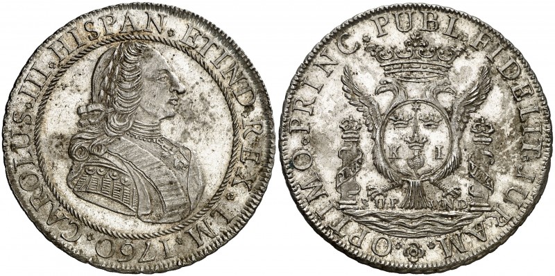 1760. Carlos III. Lima. Medalla de Proclamación. (Betts 469) (Ha. 71) (MHE. 302,...