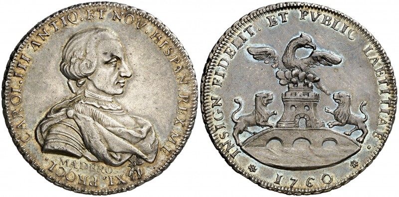 1760. Carlos III. México. Medalla de Proclamación. (Betts 476) (Ha. 78) (MHE. 30...