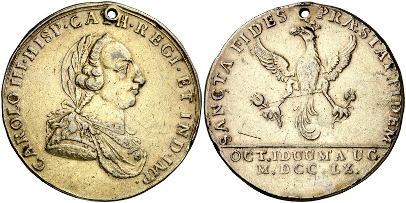 1760. Carlos III. Santa Fe de Bogotá. Medalla de Proclamación. (Betts 491) (Ha. ...