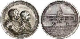 1772. Carlos III y Fernando III de Sicilia. Inauguración del albergue para pobres de Palermo. Medalla. (MHE. 346, mismo ejemplar) (V.Q. 14117). 59,22 ...