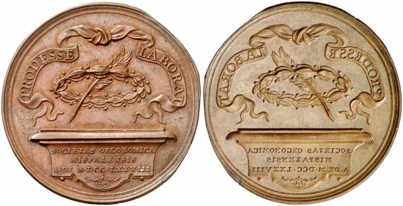 1778. Carlos III. Premio de la Real Sociedad Económica Sevillana de Amigos del P...