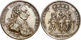 1778. Carlos III. Premio de la Escuela de Nobles Artes de Sevilla. Medalla. (MHE. 368, mismo ejemplar) (RAH. 317) (Ruiz Trapero 98) (V. 53) (V.Q. 1412...
