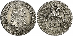 1789. Carlos IV. Jerez de la Frontera. La Nobleza. Medalla de Proclamación. (Ha. 57) (Ruiz Trapero 143) (V. 83) (V.Q. 13110). 5,10 g. Ø26 mm. Plata fu...