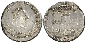 1789. Carlos IV. Mahón. Medalla de Proclamación. (Boada 37) (Ha. 70) (V. 692) (V.Q. 13125). 1,80 g. Ø18 mm. Plata. Grabador: J. Grases Fiol. Fabricaci...