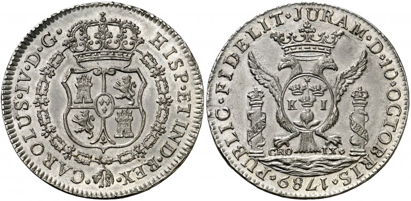 1789. Carlos IV. Lima. Medalla de Proclamación. (Ha. 156 var. metal) (Medina 180...