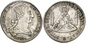 1789. Carlos IV. Potosí. Medalla de Proclamación. (Ha. 187) (Medina 214) (RAH. 427) (Ruiz Trapero 229) (V. 712) (V.Q. 13224). 23,79 g. Ø40 mm. Plata. ...