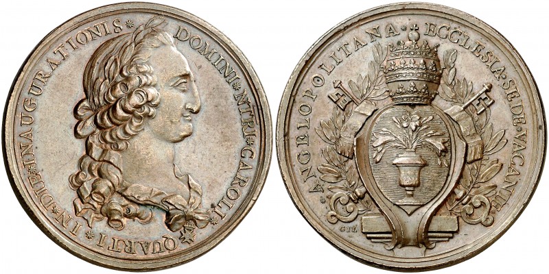 s/d (1790). Carlos IV. Puebla de los Ángeles. Obispado, sede vacante. Medalla de...