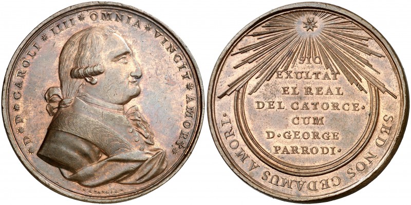 s/d (1790). Carlos IV. Real del Catorce. Medalla de Proclamación. (Ha. 202 var. ...