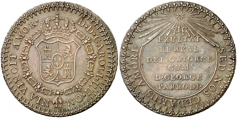 s/d (1790). Carlos IV. Real del Catorce. Medalla de Proclamación. (Ha. 203 var. ...