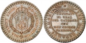 s/d (1790). Carlos IV. Real del Catorce. Medalla de Proclamación. (Ha. 204 var. metal) (Medina 236) (Ruiz Trapero 270 var. metal) (V. 161 var. metal) ...