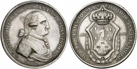 1790. Carlos IV. San Luis de Potosí. Medalla de Proclamación. (Ha. 206) (Medina 242) (RAH. 432 var. metal) (Ruiz Trapero 272) (V. 162) (V.Q. 13238). 3...