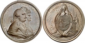 1791. Carlos IV. San Miguel el Grande. Medalla de Proclamación. (Ha. falta) (Medina falta) (V. falta) (V.Q. falta). 48,64 g. Ø50 mm. Bronce. Grabador:...