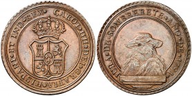 1791. Carlos IV. Sombrerete.. Medalla de Proclamación. (Ha. lám. 107, nº 241 var. metal) (Medina 266 var. metal). 13,91 g. Ø32 mm. Bronce. Grabador: G...