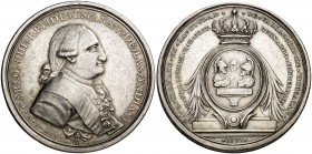 1791. Carlos IV. Valladolid de Michoacán. Medalla de Proclamación. (Ha. 227) (Medina 271) (RAH. 435 var. metal) (Ruiz Trapero 285) (V. 172) (V.Q. 1325...