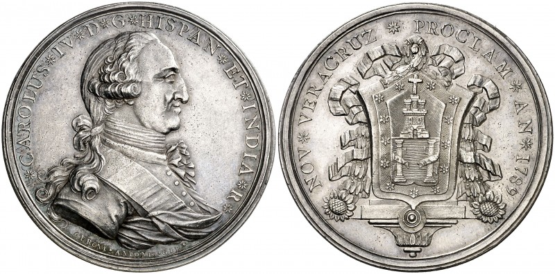1789. Carlos IV. Veracruz. Medalla de Proclamación. (Ha. 229) (Medina 273) (RAH....