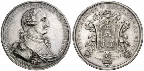 1789. Carlos IV. Veracruz. Medalla de Proclamación. (Ha. 229) (Medina 273) (RAH. 436) (Ruiz Trapero 232) (V. 717) (V.Q. 13257). 28,87 g. Ø40 mm. Plata...