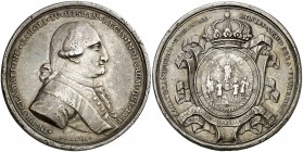 s/d (1790). Carlos IV. Zacatecas. Medalla de Proclamación. (Ha. 232) (Medina 278) (Ruiz Trapero 279-280 var. metal) (V. 176) (V.Q. 13259). 41 g. Ø42 m...